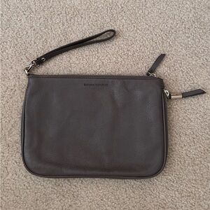 Banana Republic Gray Leather Expandable Women’s Clutch/Wristlet